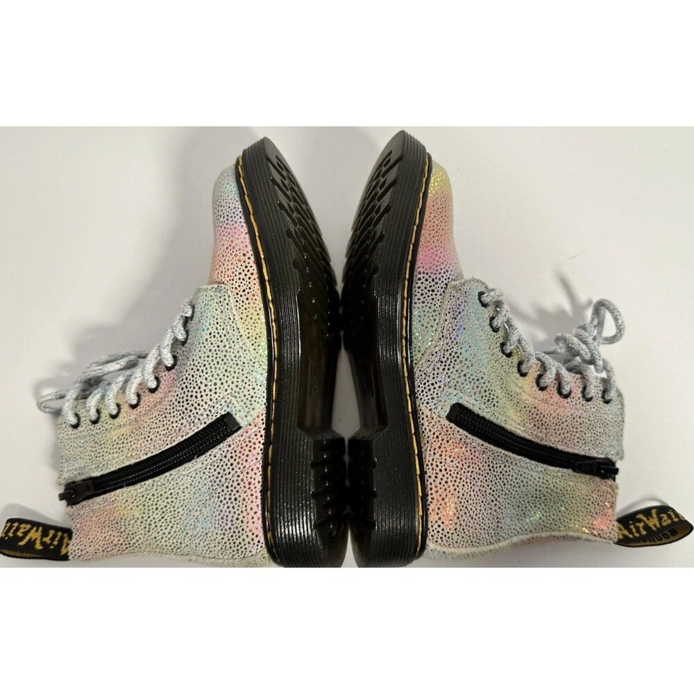 Dr Martens 1460 Pascal J Youth 11 Iridescent Glitter Rainbow Boots - Picture 6 of 8